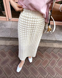 Patcute  Korean Style Chic Pop Bubble Plaid Long One Step Skirts Women Spring Summer Autumn Lady Elegant Slim Skirt Female Dropshipping
