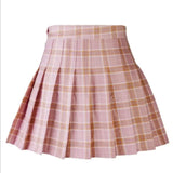 Patcute  Women Casual Plaid Skirt Girls High Waist Pleated A-line Fashion Uniform Skirt With Inner Shorts