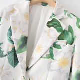 Patcute   2024 Spring New Women's Fashion Style Commuting Versatile Flower Print Flip Collar Single breasted Suit Coat
