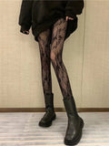 Patcute Classic Lolita Hollowed Out Lace Mesh Sexy Leggings Retro Floral Rattan White Stocking Club Hot Tights Japanese Pantyhose