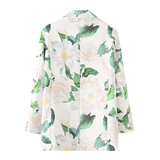 Patcute   2024 Spring New Women's Fashion Style Commuting Versatile Flower Print Flip Collar Single breasted Suit Coat