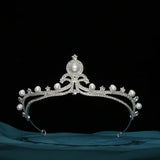 Patcute  Crown Leaves Waterdrop Tiara Wedding Accessories Ladies Artificial Rhinestone Party Princess Elf Tiara Accessories