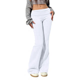 Patcute  Women New Casual Pants Solid Color High Waist Sports Pants Fashion All-Match Street Flare Long Pants Pantalones De Mujer Y2k