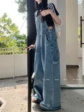 Patcute  Streetwear Women's Cargo Denim Overalls 2024 Spring and Summer Y2k Vintage Pockets High Waist Loose Wide Leg Jumpsuits