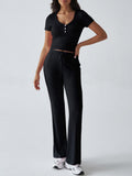 Devine Short Sleeve Top and Drawstring Pants Set