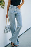 Patcute Side Slit Jeans with Pockets