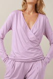 Patcute Buttery-Soft Surplice Long Sleeve Top and Pants Set