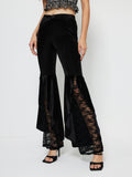 Patcute High Waist Lace Flare Pants