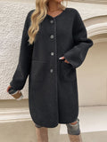 Patcute  Button Up Long Sleeve Coat