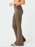 Drawstring Ruched Flare Pants