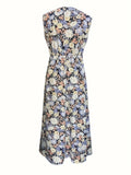 Patcute Floral Sleeveless Midi Dress