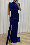 Patcute Celebrities Elegant Solid Slit Asymmetrical O Neck Evening Dress Dresses