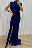 Patcute Celebrities Elegant Solid Slit Asymmetrical O Neck Evening Dress Dresses