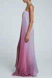 Patcute Sexy Gradient Color Pleated Contrast Strapless Strapless Dresses