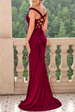 Patcute Sexy Prom Slit Square Neck Evening Dresses