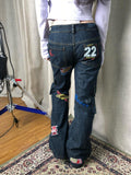 Patcute Y2k Graphic Cargo Jeans Women Harajuku Grunge Low Waist Denim Trouser Vintage High Street Aesthetic Japanese 2000s Jeans