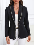 Patcute Single-Breasted Lapel Collar Blazer