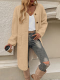 Patcute  Button Up Long Sleeve Coat