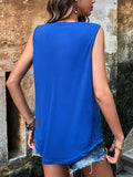 Button Detail Round Neck Tank