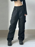 Patcute Harajuku Oversized Cargo Parachute Pants Women Streetwear Vintage Y2k Hip Hop Wide Leg Joggers Baggy Sweatpants Techwear