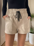 Patcute Frill Drawstring Shorts with Pockets