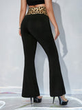 Patcute Leopard High Waist Flare Pants