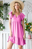 Patcute  Tiered Notched Cap Sleeve Dress