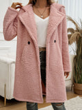 Patcute  Pocketed Long Sleeve Hooded Teddy Coat