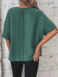 Patcute Knotted Round Neck Half Sleeve Blouse