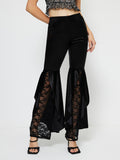 Patcute High Waist Lace Flare Pants