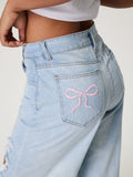 Patcute  Wide Leg Jeans with Pockets