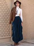 Patcute Slit Ruffled Wide Leg Pants