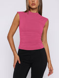 Patcute Lovelet Ruched Mock Neck Tank