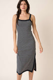 Patcute Contrast Striped Midi Cami Dress