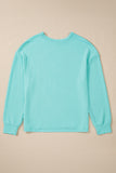 Patcute Corded Knit Round Neck Long Sleeve Top