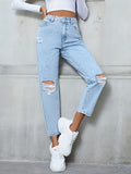 Patcute  High Rise Jeans with Pockets