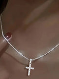 Patcute 925 Sterling Silver Cross Necklace