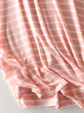 Patcute Striped Round Neck Short Sleeve Dress