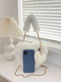 Patcute Heart Shape Faux Fur Handbag