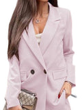 Patcute Buttoned Lapel Collar Long Sleeve Blazer and Pants Set