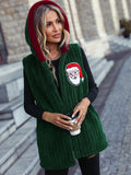 Patcute Santa Open Front Hooded Vest Coat