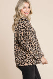 Patcute Culture Code Leopard Faux Fur Round Neck Top