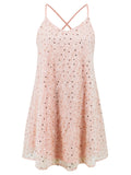 Patcute Sequin V-Neck Mini Cami Dress