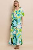 Patcute  Floral Printed Slit Maxi Dress