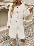 Patcute  Button Up Long Sleeve Coat