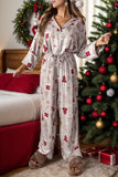 Patcute Printed Long Sleeve Top and Pants Lounge Set