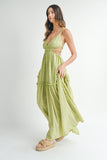 Patcute Cutout Waist Backless Maxi Dress