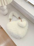 Patcute Heart Shape Faux Fur Handbag