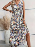 Patcute Floral Sleeveless Midi Dress