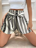 Patcute Tied Geometric Shorts